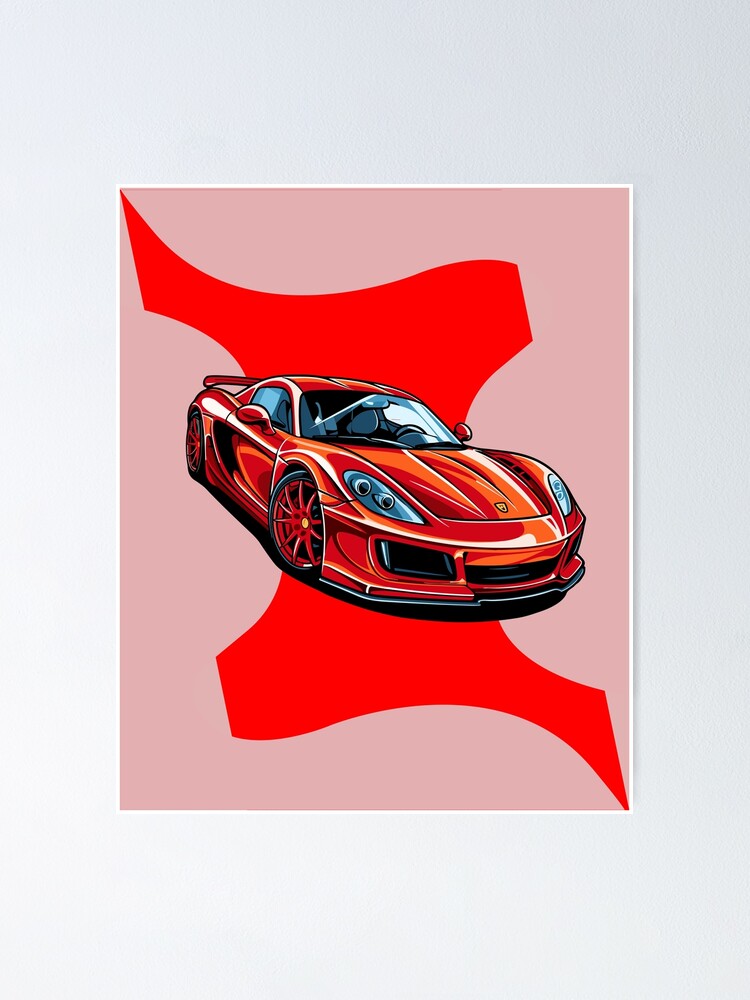 Thumbnail 1 of 3, Poster, Red Car designed and sold by lumar23.