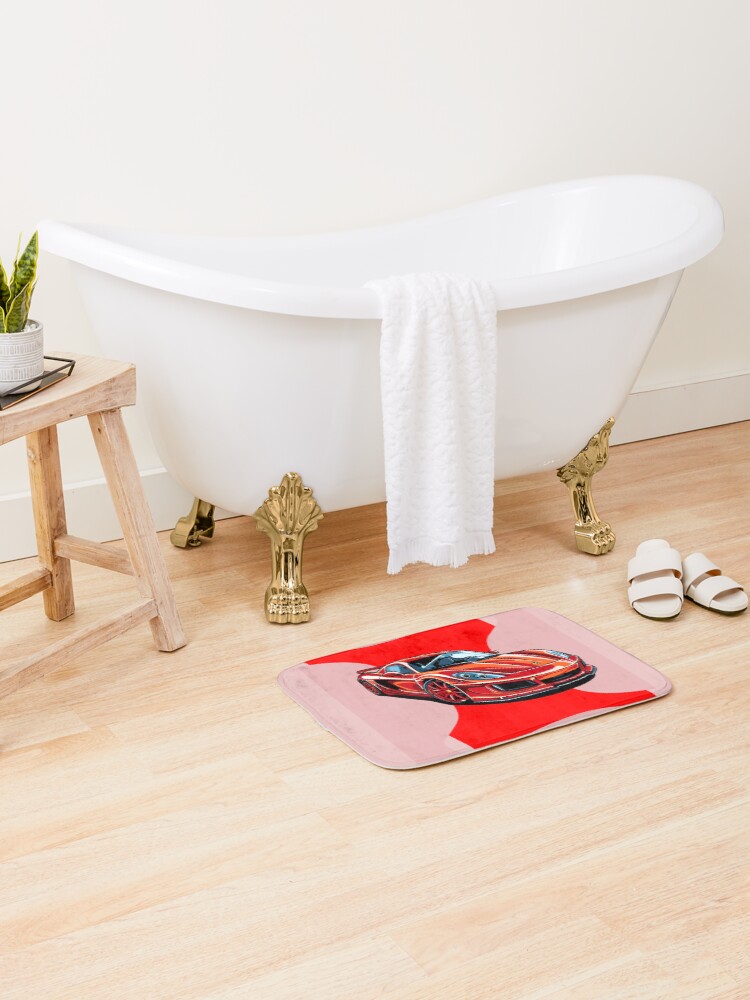 Thumbnail 2 of 6, Bath Mat, Red Car designed and sold by lumar23.