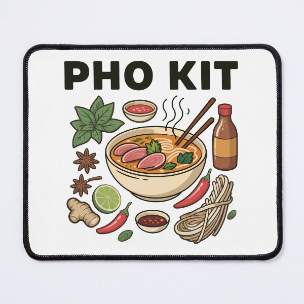 Item preview, Funny Pho Kit Noodle Bowl Pun with Ingredients Illustration designed and sold by JeniiArt.