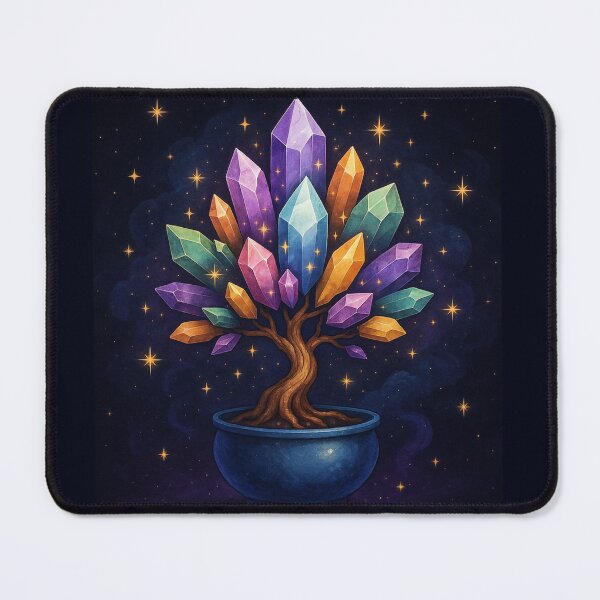 Item preview, Crystal Bonsai Tree | Mystical Gemstone Energy Art under Starlit Sky designed and sold by Painted Moon by Luna Bee™.