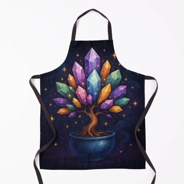 Item preview, Crystal Bonsai Tree | Mystical Gemstone Energy Art under Starlit Sky designed and sold by Painted Moon by Luna Bee™.