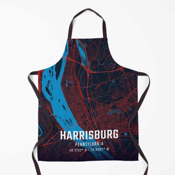 Item preview, Harrisburg Red & Blue Minimalist Map designed and sold by HomeLivingCo.