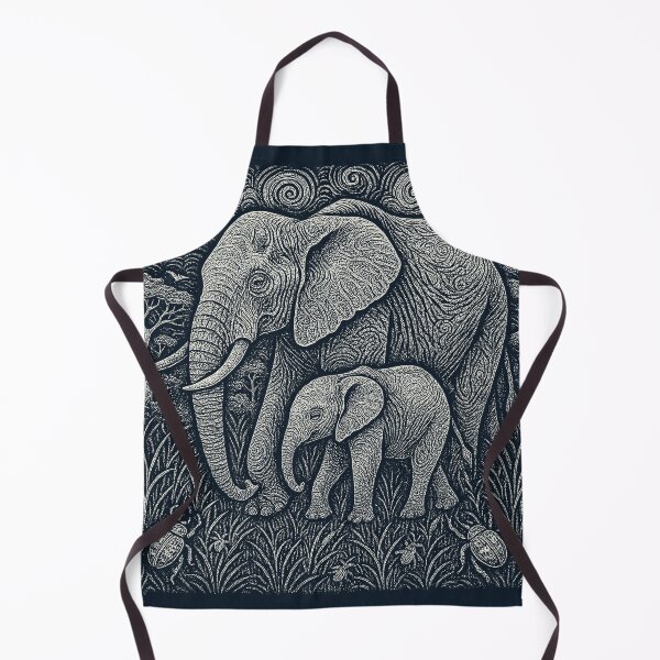 Item preview, Elephant Mother Calf Savannah Bugs Doodle designed and sold by EdvvinStudios.