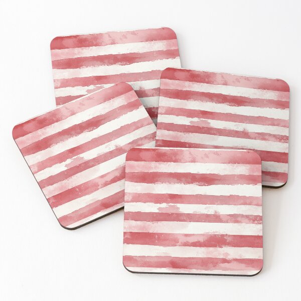 Item preview, Red White Horizontal Stripes Watercolor All Over designed and sold by Feeling Artsy.