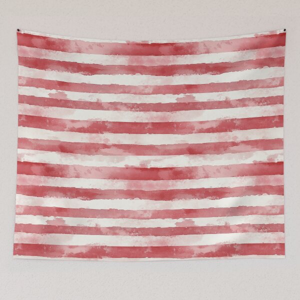 Item preview, Red White Horizontal Stripes Watercolor All Over designed and sold by Feeling Artsy.