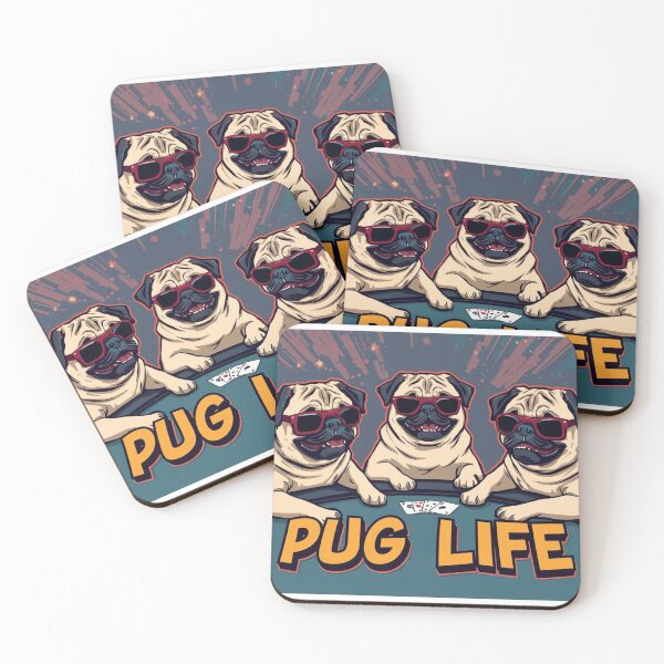 Item preview, Pug Life Poker – Funny Pugs Playing Poker in Sunglasses designed and sold by snoezelstudio.