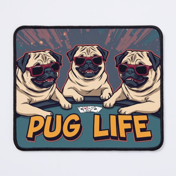 Item preview, Pug Life Poker – Funny Pugs Playing Poker in Sunglasses designed and sold by snoezelstudio.