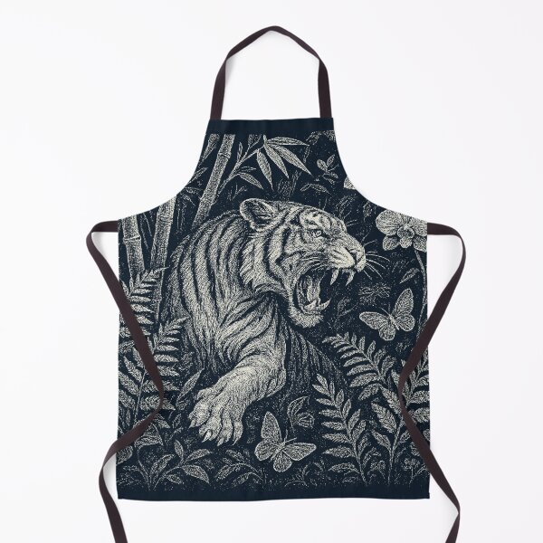 Item preview, Roaring Tiger Bamboo Orchid Jungle Doodle designed and sold by EdvvinStudios.