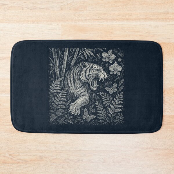 Item preview, Roaring Tiger Bamboo Orchid Jungle Doodle designed and sold by EdvvinStudios.