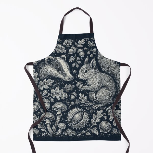Item preview, Badger Squirrel Forest Nuts Mushroom Pattern designed and sold by EdvvinStudios.