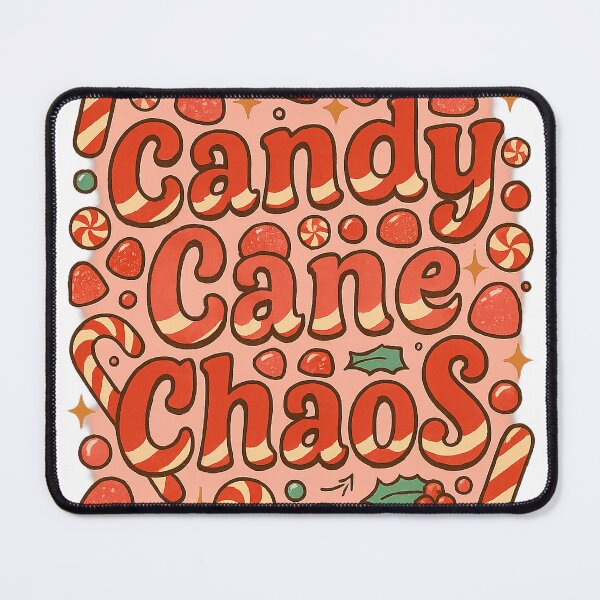 Item preview, Candy Cane Chaos – Funny Retro Christmas Candyland Design designed and sold by FluffyCreative.