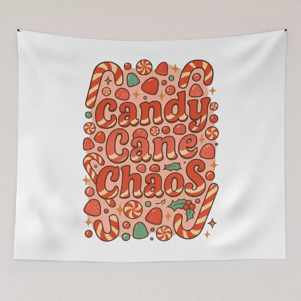Item preview, Candy Cane Chaos – Funny Retro Christmas Candyland Design designed and sold by FluffyCreative.