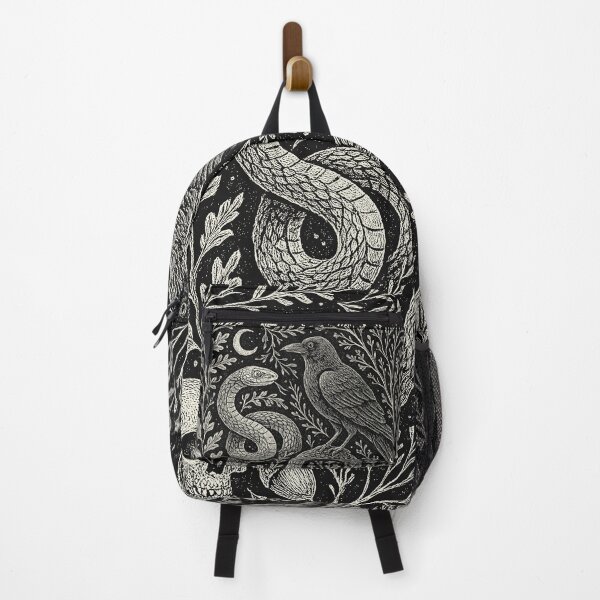 Item preview, Crow Snake Skull Mystical Night Doodle designed and sold by EdvvinStudios.