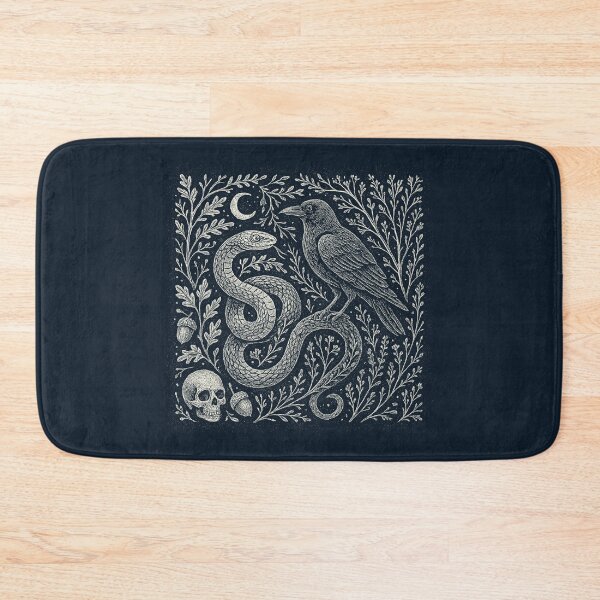 Item preview, Crow Snake Skull Mystical Night Doodle designed and sold by EdvvinStudios.