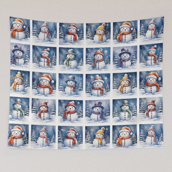 Item preview, Snowman Illustration Pattern | Snowman Art | Snowman Drawing | Color Art designed and sold by UnhingedBird.