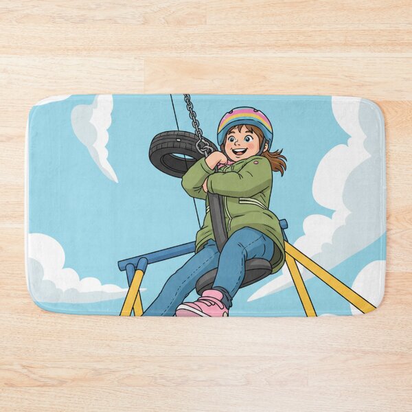 Item preview, Tire Swing Soar: Rainbow-Helmeted Girl's Playground Joy designed and sold by David Patterson.