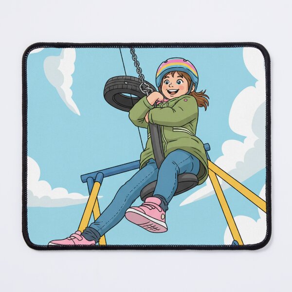 Item preview, Tire Swing Soar: Rainbow-Helmeted Girl's Playground Joy designed and sold by David Patterson.