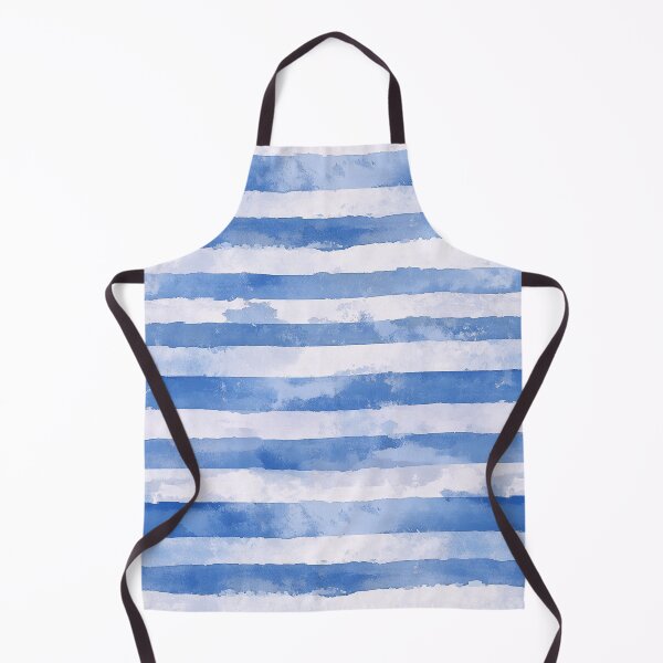 Item preview, Blue White Horizontal Stripes Watercolor All Over designed and sold by Feeling Artsy.