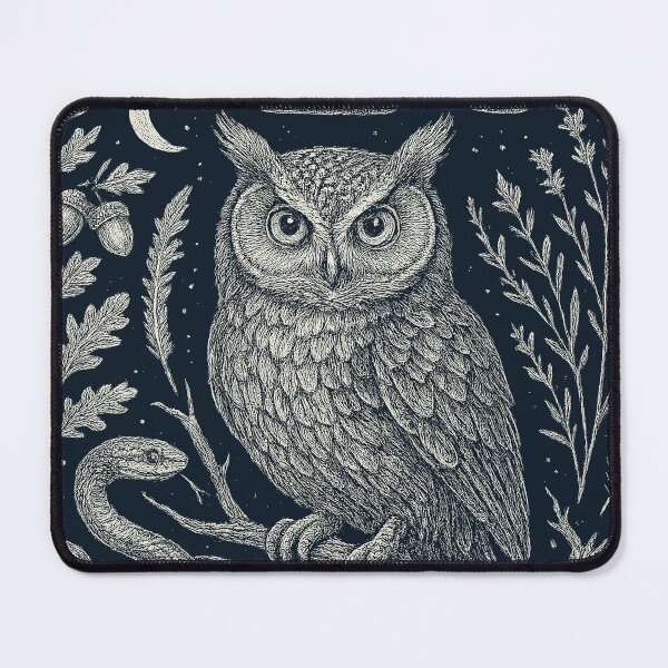 Item preview, Owl Snake Moon Forest Night Bird designed and sold by EdvvinStudios.