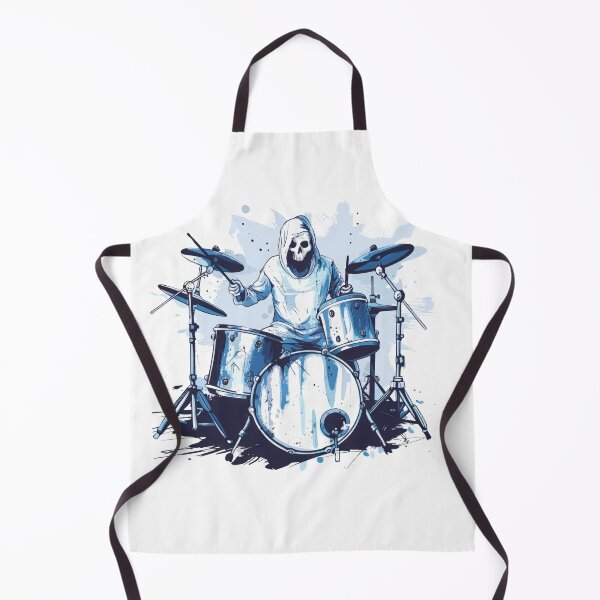 Item preview, Skull Drummer in Hoodie – Grunge Rock Skeleton Behind the Kit designed and sold by VikArt7.