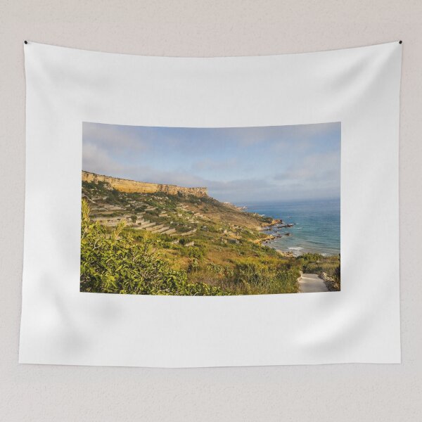 Item preview, Sunny Coastal Cliffside Terraces Overlooking Blue Sea, Pathway, and Lush Greenery designed and sold by Nmallia.