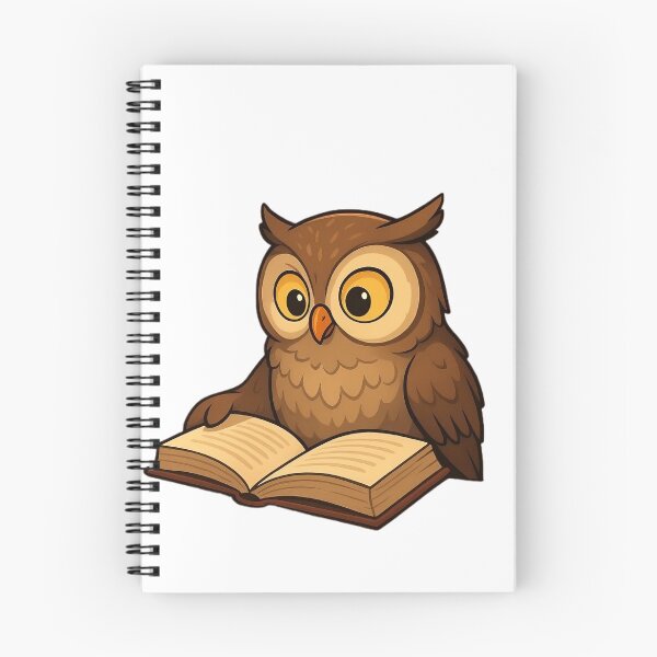 Item preview, owl reading book designed and sold by PawsGiggles.