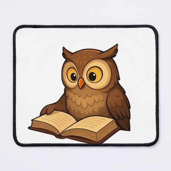 Item preview, owl reading book designed and sold by PawsGiggles.