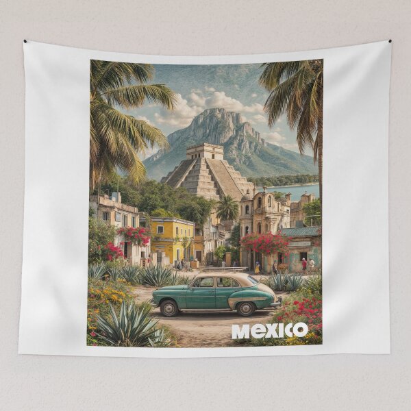 Item preview, Retro Mexico Dreamscape: Vintage Vibes & Ancient Echoes designed and sold by ForeverPrintsOK.