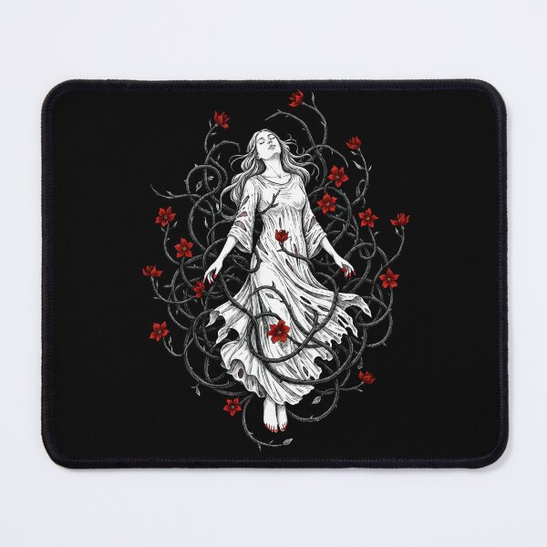 Item preview, Gothic Woman Entwined with Thorns and Red Flowers designed and sold by PixCthulhu.