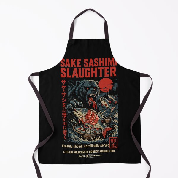 Item preview, Sake Sashimi Slaughter – Retro Japanese Horror Poster designed and sold by DreamCraze.