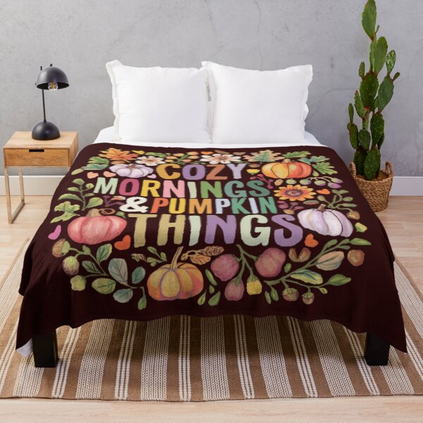 Item preview, Cozy Mornings and Pumpkin Things – Cute Autumn Quote Design | Fall Aesthetic Art. designed and sold by SaraSumi.