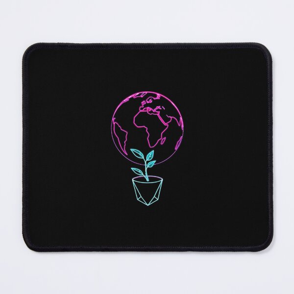 Item preview, Neon Glitch Earth and Plant – Futuristic Wireframe Globe Illustration designed and sold by PixelVibe782.