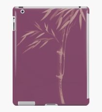 Illustration of a bamboo stalk with leaves Japanese Zen Sumi-e artwork in violet purple colors art print iPad Case/Skin