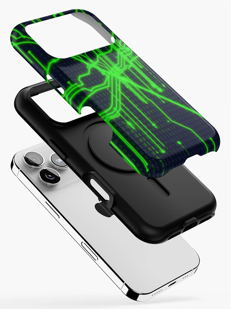Thumbnail 2 of 4, iPhone Case, Digital Matrix Abstract Code designed and sold by CTM ArtStudio.