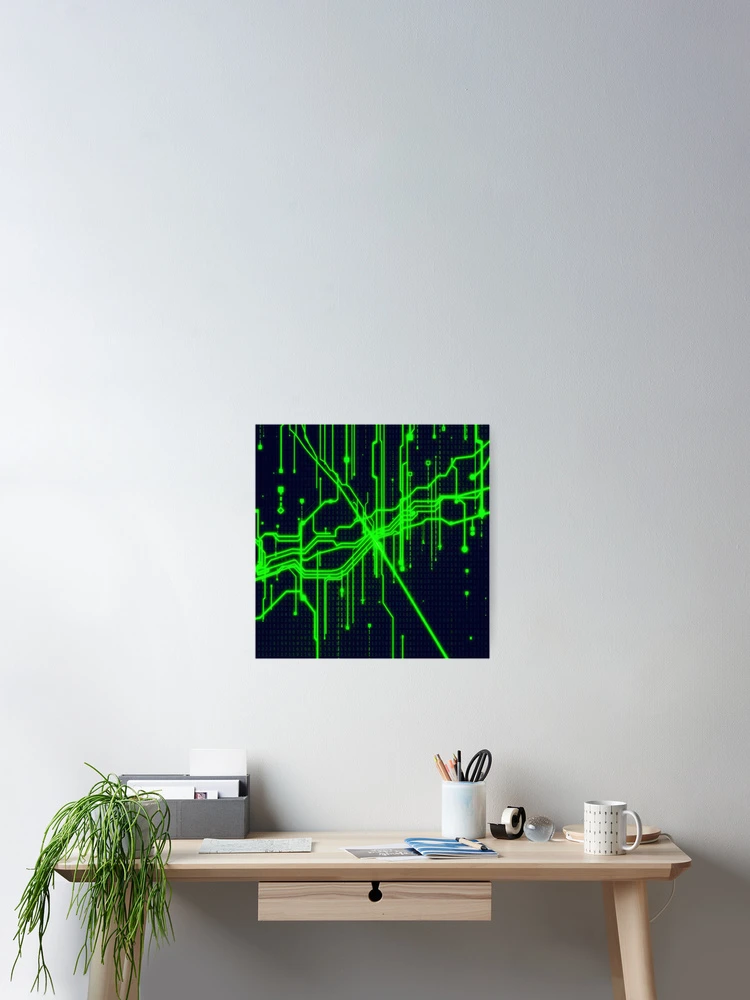 Thumbnail 2 of 3, Poster, Digital Matrix Abstract Code designed and sold by CTM ArtStudio.