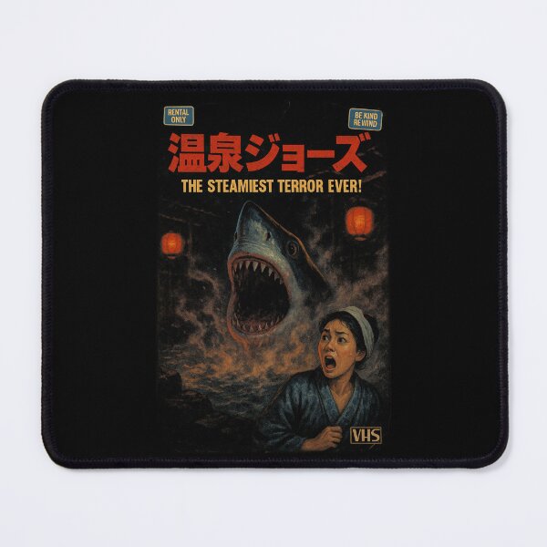 Item preview, Onsen Jaws (温泉ジョーズ) – Steamy Japanese Shark Horror Poster designed and sold by DreamCraze.