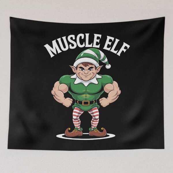 Item preview, Weightlifting Christmas Muscle Elf Gym designed and sold by aidenpier.