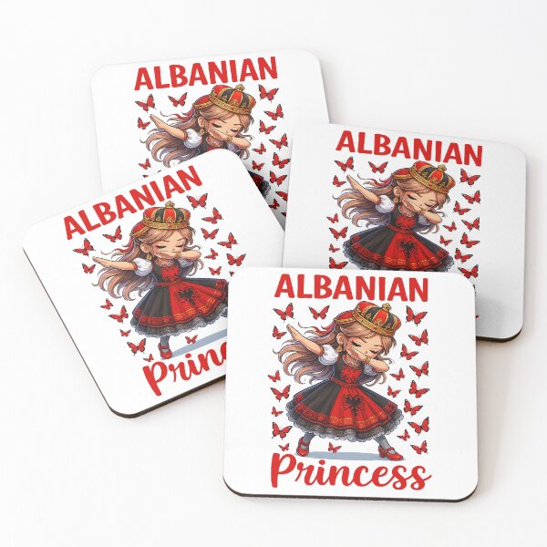 Item preview, Albanian Princess Dabbing Girl Flag Dress Souvenir for Kids designed and sold by NUMAcreations.