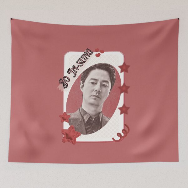 Item preview, Jo In-sung Korean Actor Kdrama Card Red Aesthetic Collage Design designed and sold by AJUNICE STUDIO.