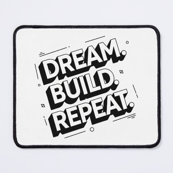 Item preview, Dream Build Repeat - Geometric Typography designed and sold by Silent Watch Threads..