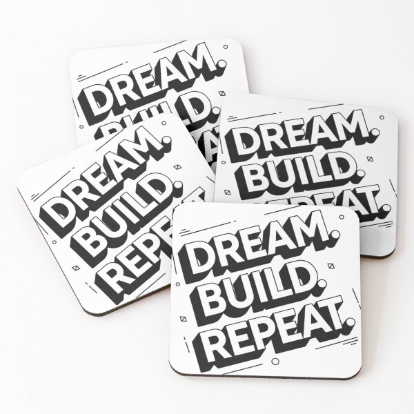 Item preview, Dream Build Repeat - Geometric Typography designed and sold by Silent Watch Threads..