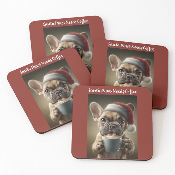 Item preview, Santa Paws Needs Coffee Poster, Funny Christmas Dog Wall Art, French Bulldog Holiday Print, Cute Pet Lover Gift, Coffee Bar Decor designed and sold by Gino By Design.