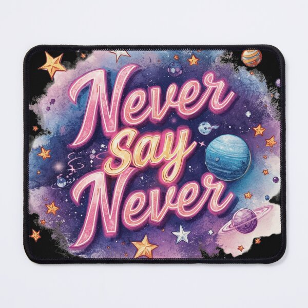 Item preview, Never Say Never – Cosmic Galaxy Inspirational Design designed and sold by WovennDesigns.