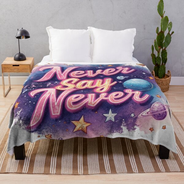 Item preview, Never Say Never – Cosmic Galaxy Inspirational Design designed and sold by WovennDesigns.