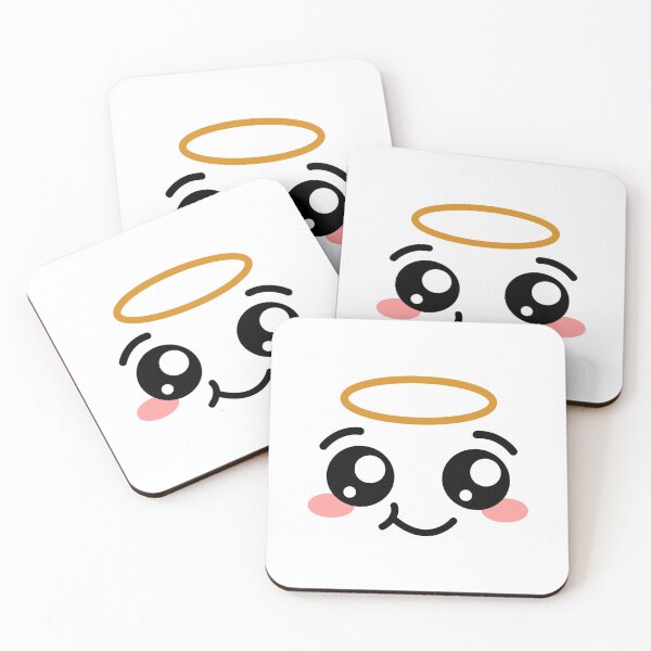 Item preview, Cute kawaii blushing smiling angel face designed and sold by BlushyPrint.