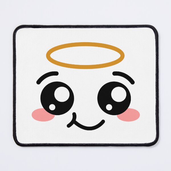 Item preview, Cute kawaii blushing smiling angel face designed and sold by BlushyPrint.