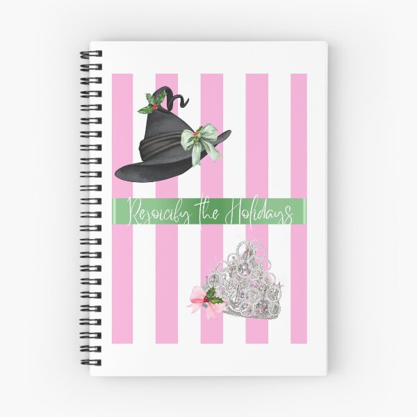 Item preview, WICKED Rejoicify Elphaba Glinda Hat Crown the Holidays Christmas Card Tree Pink Green Striped Tag Note designed and sold by YBRDesigns.