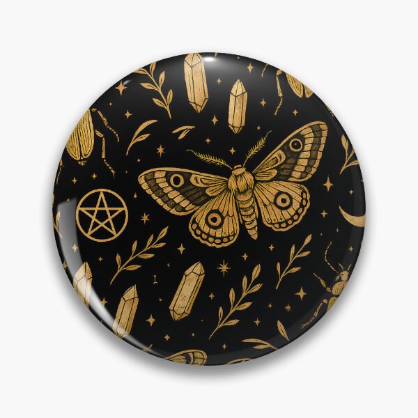 Item preview, Witchy Moth & Beetle Pattern – Celestial Insect Magic designed and sold by Zee's Whimsical Wonders.