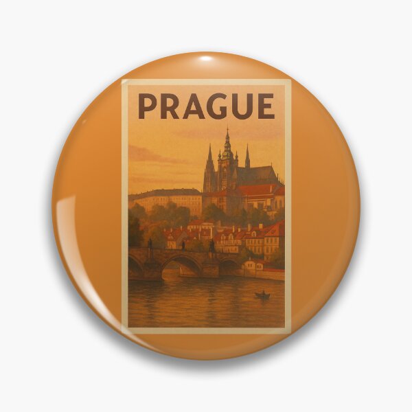 Item preview, Prague Czech Republic Travel Art – Charles Bridge and Prague Castle Sunset Souvenir designed and sold by Annika Shurafa.