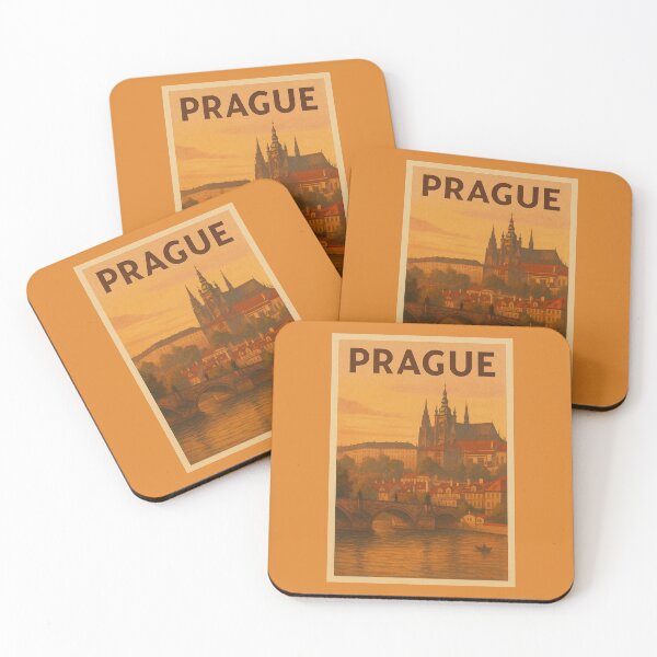 Item preview, Prague Czech Republic Travel Art – Charles Bridge and Prague Castle Sunset Souvenir designed and sold by Annika Shurafa.